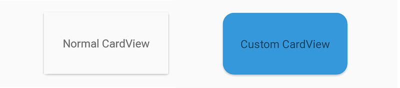 既定の CardView とカスタム CardView の例
