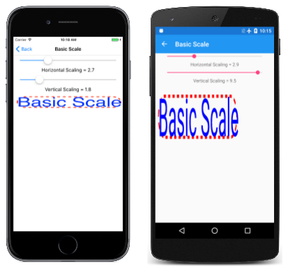 [Basic Scale] ページのトリプル スクリーンショット