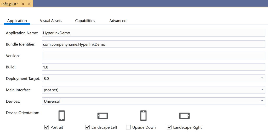 Visual Studio の iPhone 展開情報