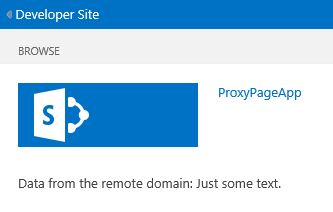 リモート サービスからのデータが表示されている SharePoint ページ