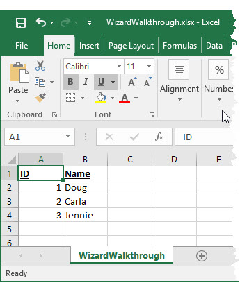 Excel のソース データ