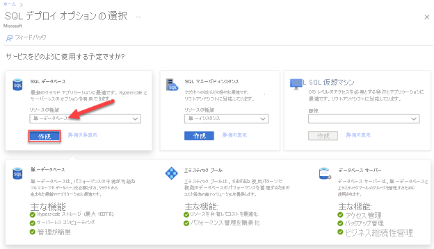 Azure SQL Database Hyperscale のデプロイ