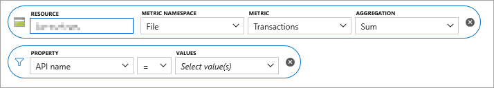 [API 名] プロパティ フィルターを示すスクリーンショット。