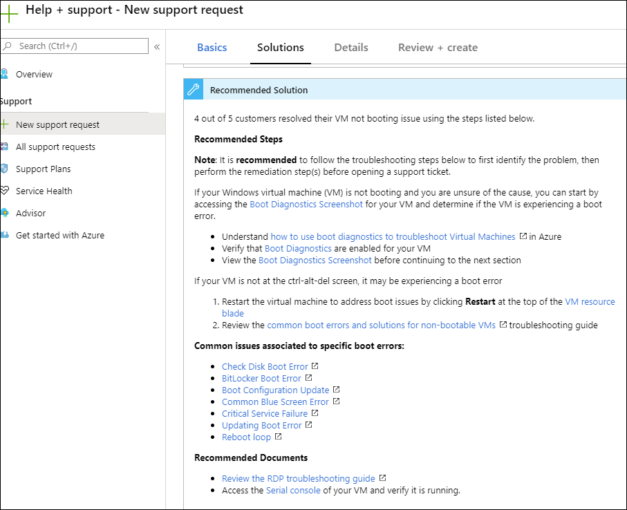 Azure portal のスクリーンショット。