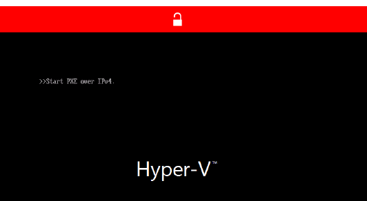 HYPER-V エラーから PXE ブートの問題への移行のスクリーンショット。