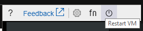 ツール バーに表示される [VMの再起動] ボタンのスクリーンショット。