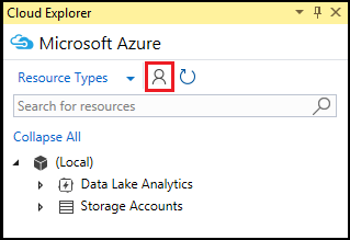 Cloud Explorer の [Azure アカウントの設定] アイコン