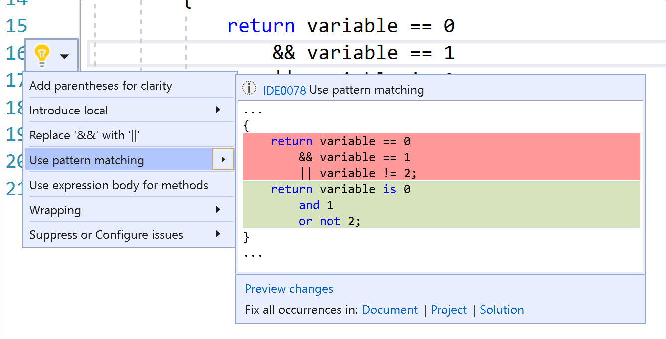 C#9 パターン連結子の導入