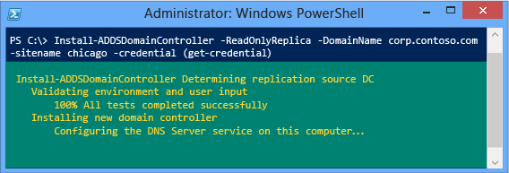 ステージング環境のデプロイがない場合の検証とインストールの進行状況を示す PowerShell ウィンドウのスクリーンショット。