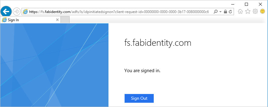 AD FS test - authentication success