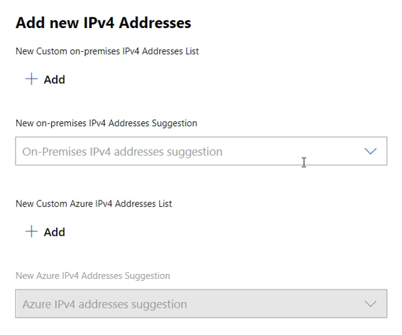 [ipv4 アドレスの追加] パネル