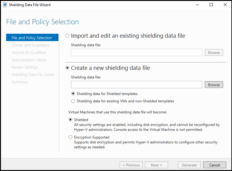 新しい暗号化をサポートする VM