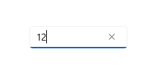 数字の 12 を示すフォーカスがある入力フィールド。