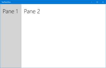 ペインが既定のサイズに設定されている 2 ペイン ビュー