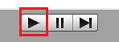 再生、一時停止、スキップのボタンを示すスクリーンショット。再生ボタンが強調表示されています。