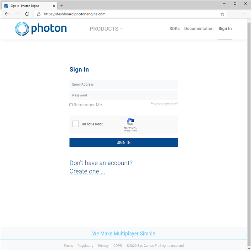 Photon ログイン ページ