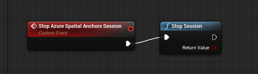 Azure Spatial Anchors セッション停止カスタム イベントとセッション停止関数のブループリント
