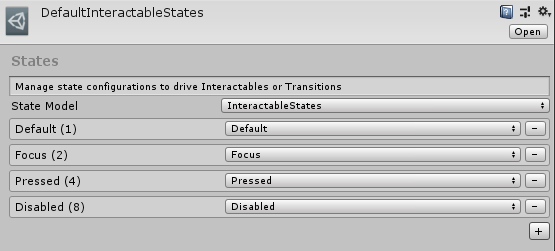 インスペクターの States ScriptableObject の例