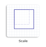 130% にスケーリングされた四角形の図