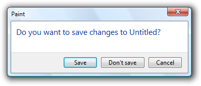 [変更を保存しますか?] というペイント メッセージを示すスクリーンショット。