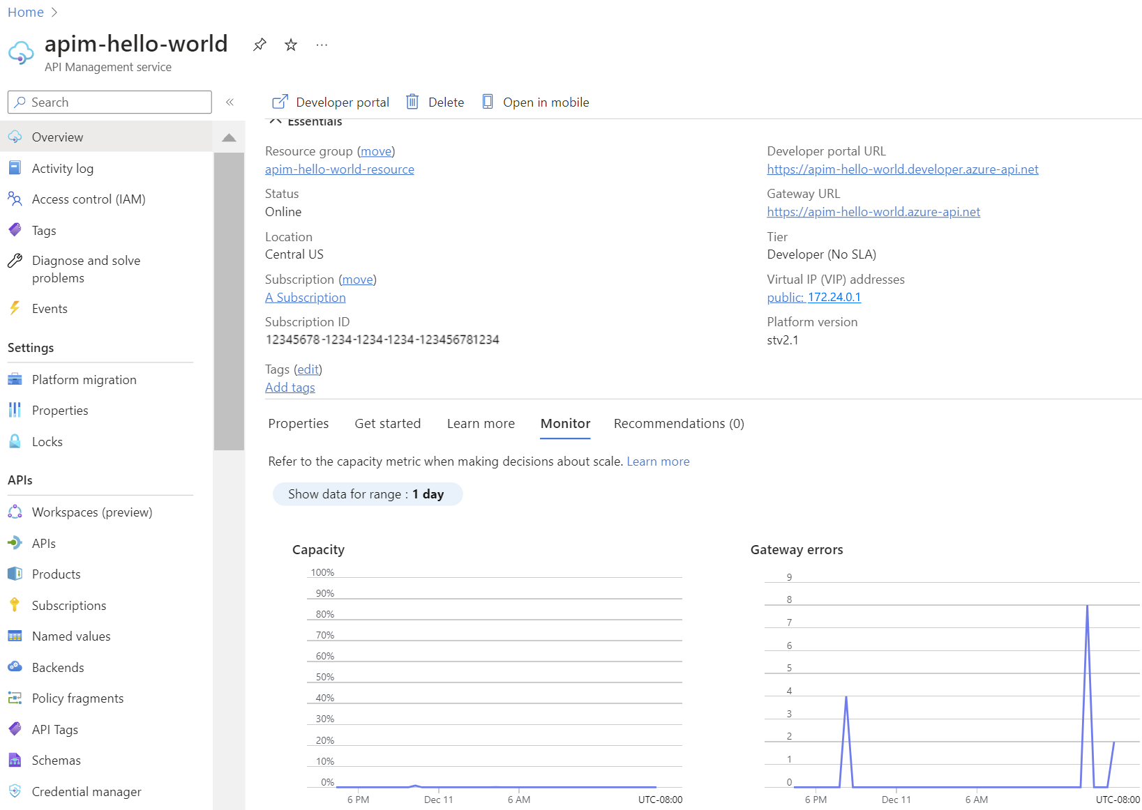 API Management 인스턴스