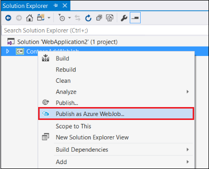 Publish as Azure WebJob