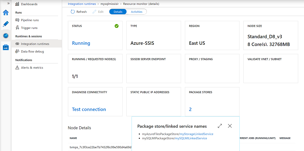 Azure-SSIS IR - PACKAGE 타일 모니터링