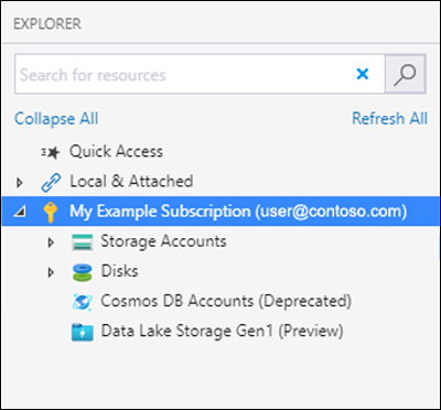 Microsoft Azure Storage Explorer - 연결 창