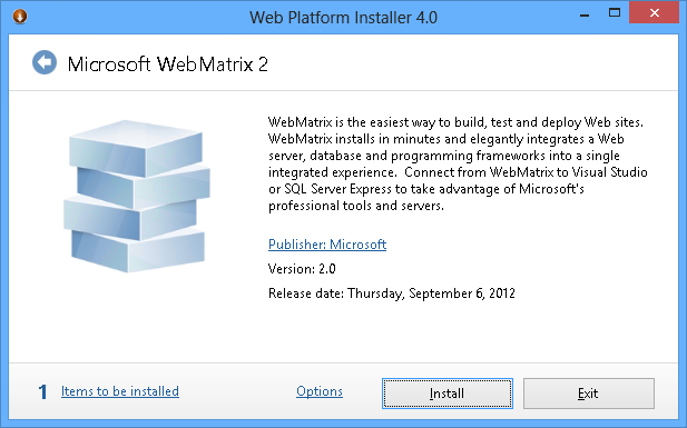 WebMatrix 2 설치