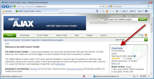 AJAX 컨트롤 도구 키트 다운로드