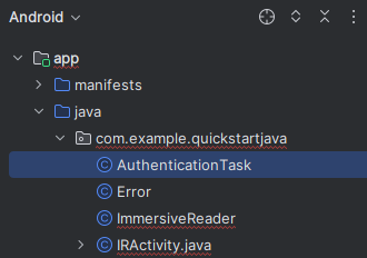 AuthenticationTask Java 클래스 파일의 스크린샷.