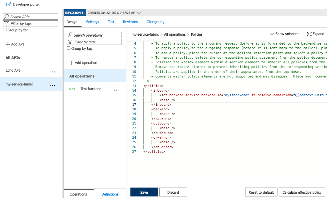 set-backend-service 정책 구성