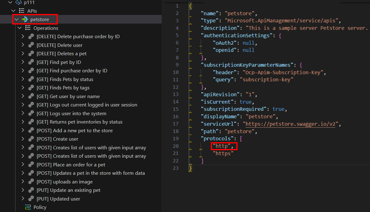 Visual Studio Code에서 JSON 설명을 편집하는 스크린샷