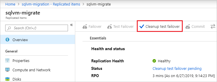 장애 조치(failover) 테스트 후 항목 정리