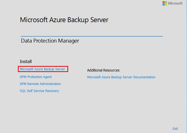 Microsoft Azure Backup 설치 마법사를 보여주는 스크린샷