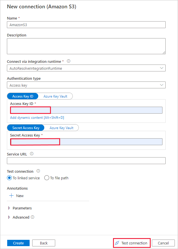 Amazon S3 계정 지정