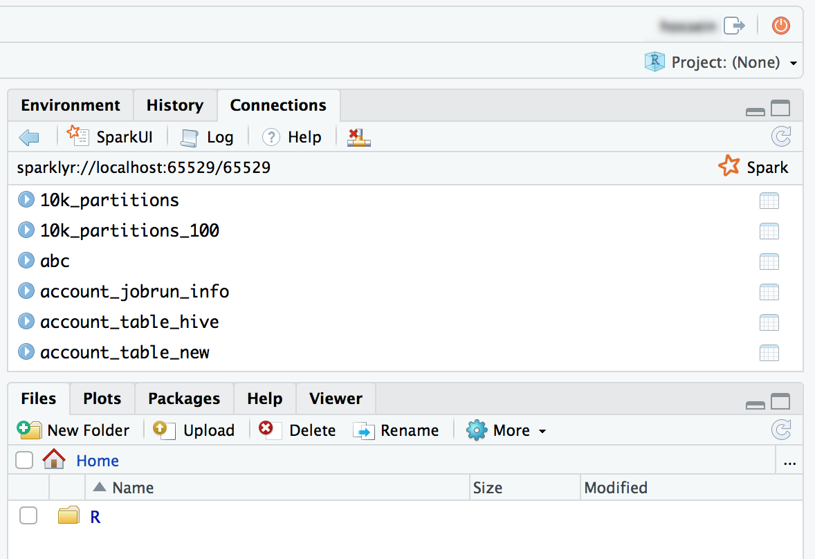 RStudio 오픈 소스 버전 sparklyr 연결