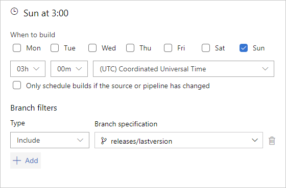 예약된 트리거 빈도 2, Azure Pipelines 및 Azure DevOps 2019 Server