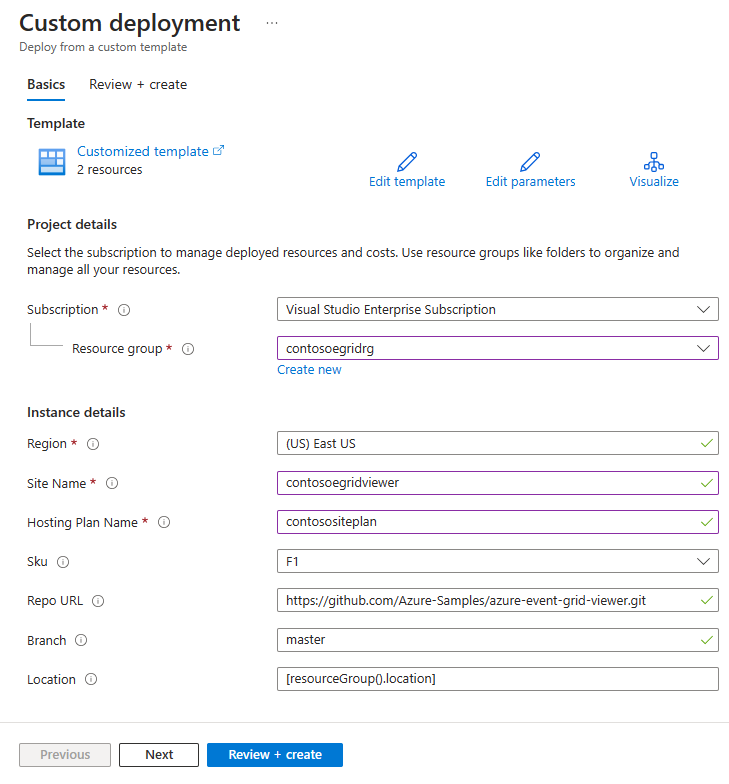 Screenshot showing the Custom deployment page.