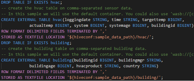 Spark & Hive Tools for Visual Studio Code 구문 강조 표시