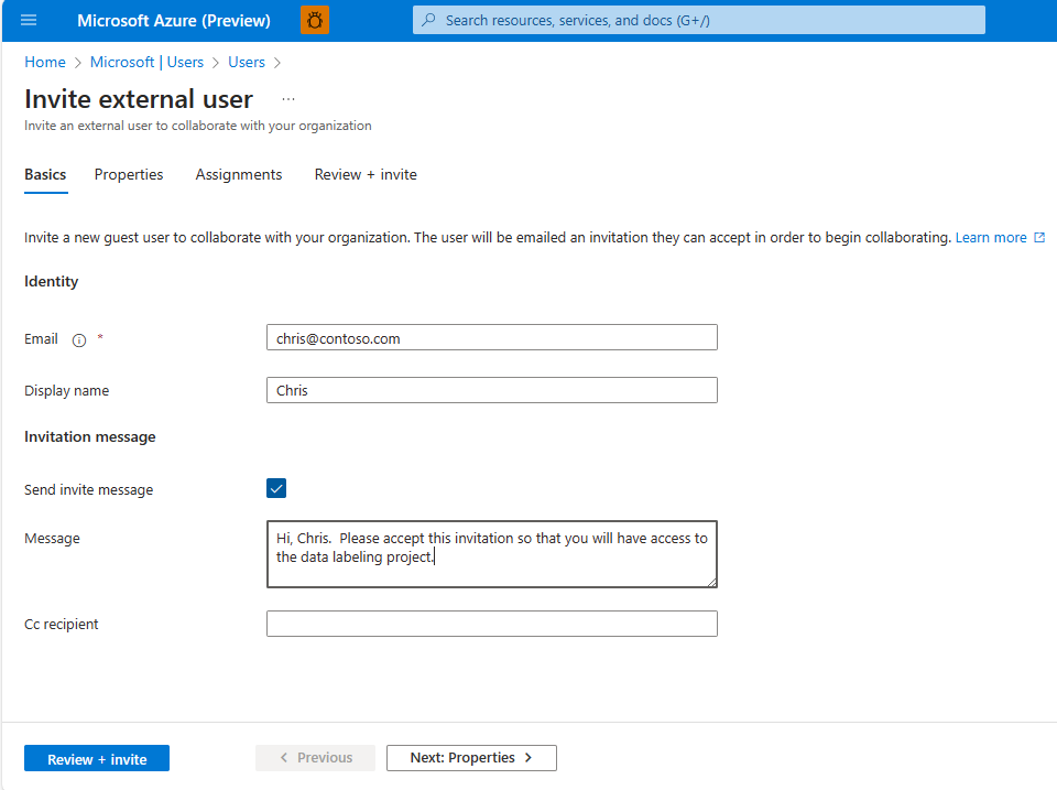 Microsoft Entra ID에서 게스트 사용자를 초대합니다.