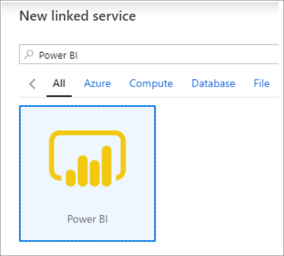 Power BI 연결된 서비스를 표시합니다.