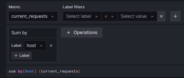 호스트의 Grafana current_requests