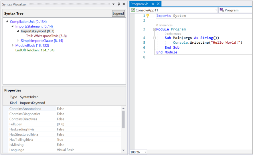 Visual Basic 구문 트리 시각화