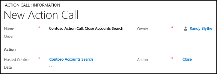 Create an action call in Unified Service Desk.