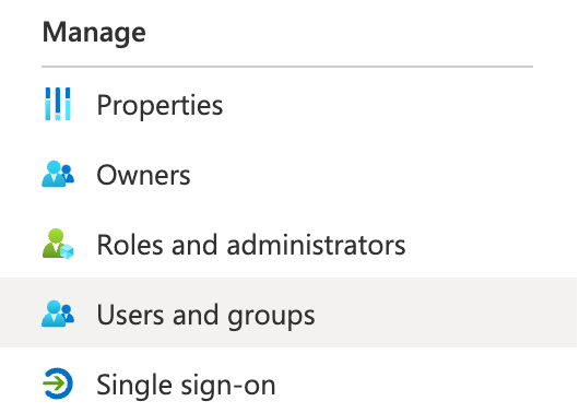 Microsoft Entra ID 선택 영역 관리 창, 사용자 및 그룹이 선택됨