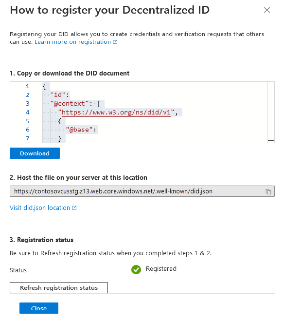 did.json 보여 주는 스크린샷.