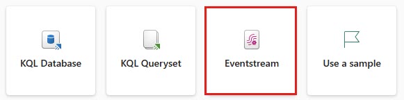 홈 페이지에서 Eventstream 타일을 보여주는 스크린샷.