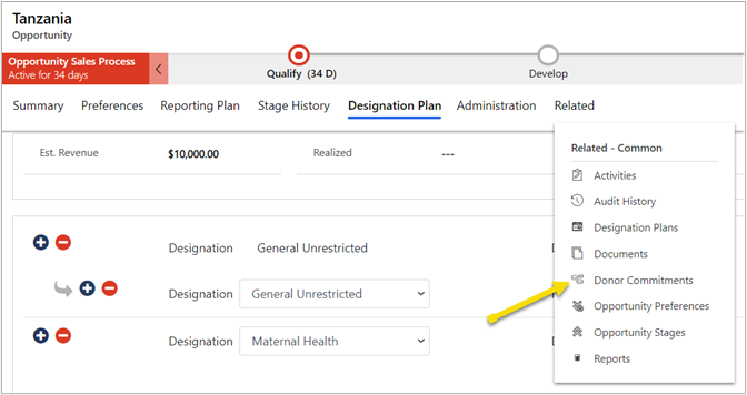 Validate donor commitments.