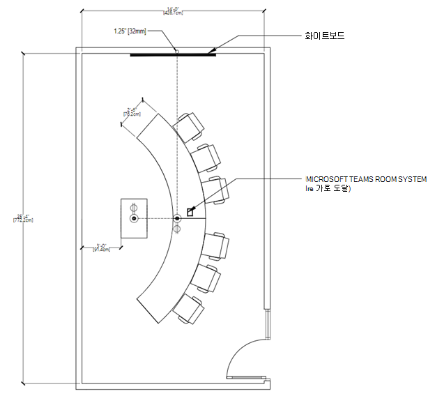 서명 Teams 룸 디자인의 청사진입니다.
